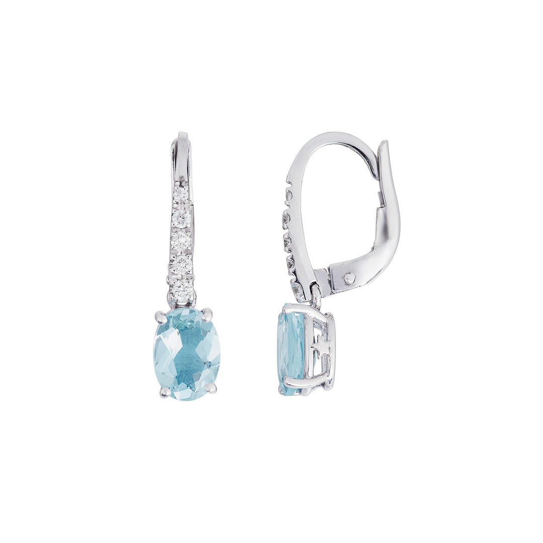 Comete Oval Aquamarine øreringe i guld og diamanter ORQ277