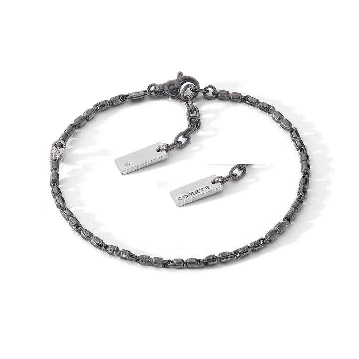 Comete armbånd i poleret og poleret sølv, diamant, sorte spineller UBR1261