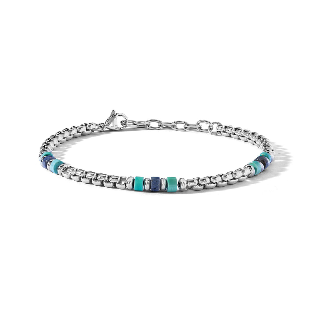 Comete armbånd i stål, turkis og blå sodalit UBR1271