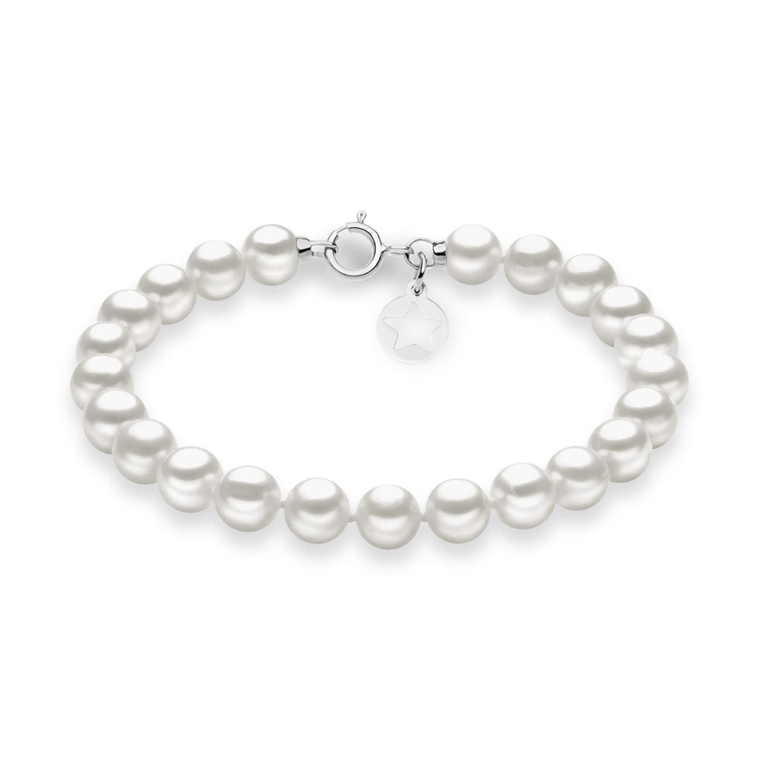 Comete Armband i 375‰ vitguld, pärlor och stjärnberlock i silver KBRQ109AM