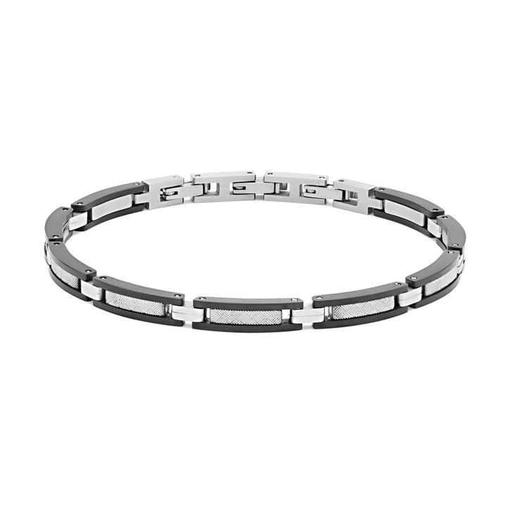 Comete Textured armbånd i stål og sort PVD UBR979