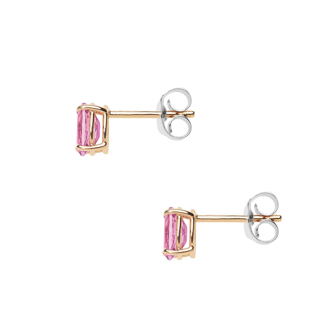 Comete øreringe i rosa guld med Oval Pink Topaz ORB 1094