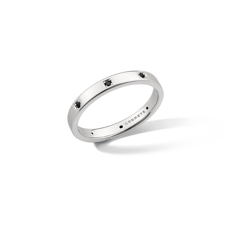 Comete Ring i rhodineret 925‰ sølv, sorte zirkoner UAN132M18