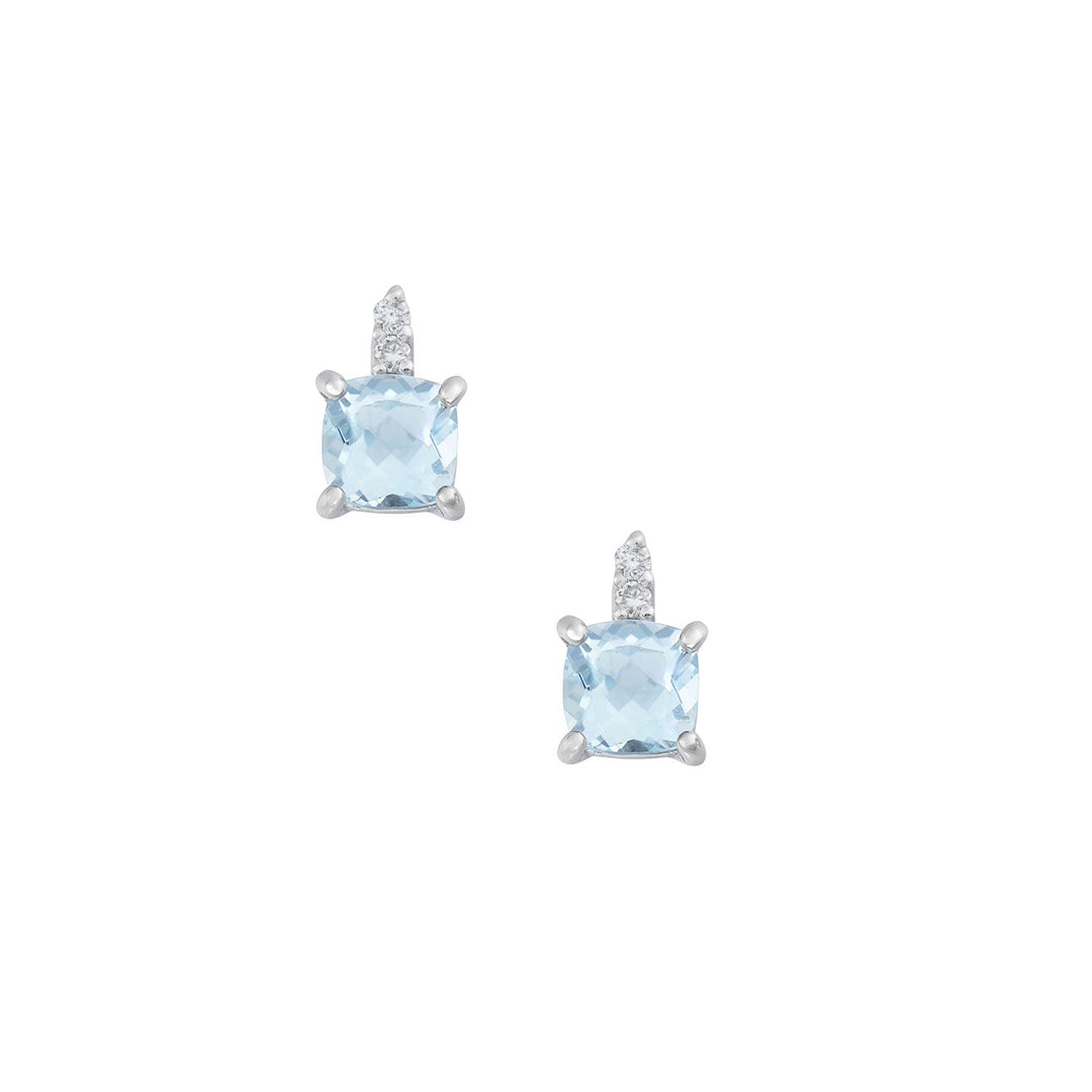 Comete-Ohrringe aus 750‰ Gold mit Diamanten und Aquamarin, Altschliff ORQ266