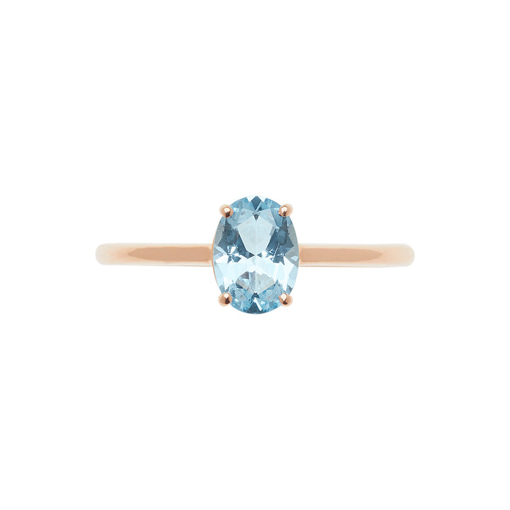 Comete Rose guldring med oval blå topas ANB2679