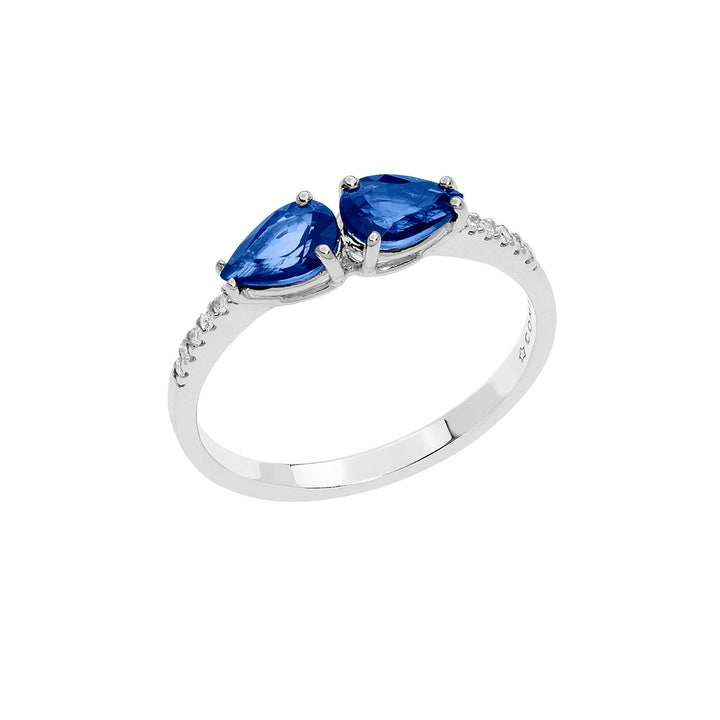 Comete guldring med diamanter og safirer Drop ANB2635