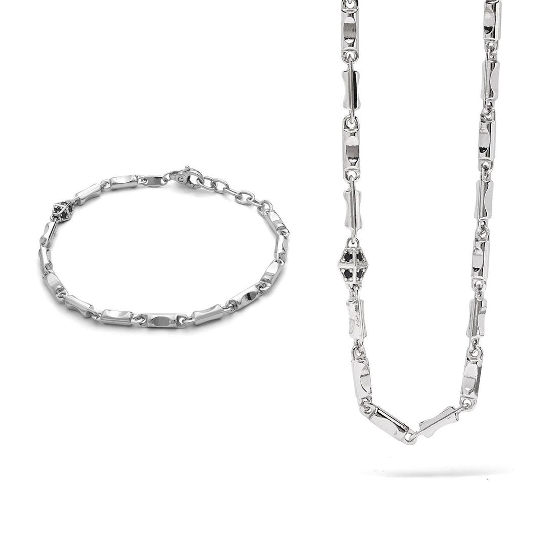 Comete Royal armbånd og halskæde i sølv og sorte zirkoner KIT6971006