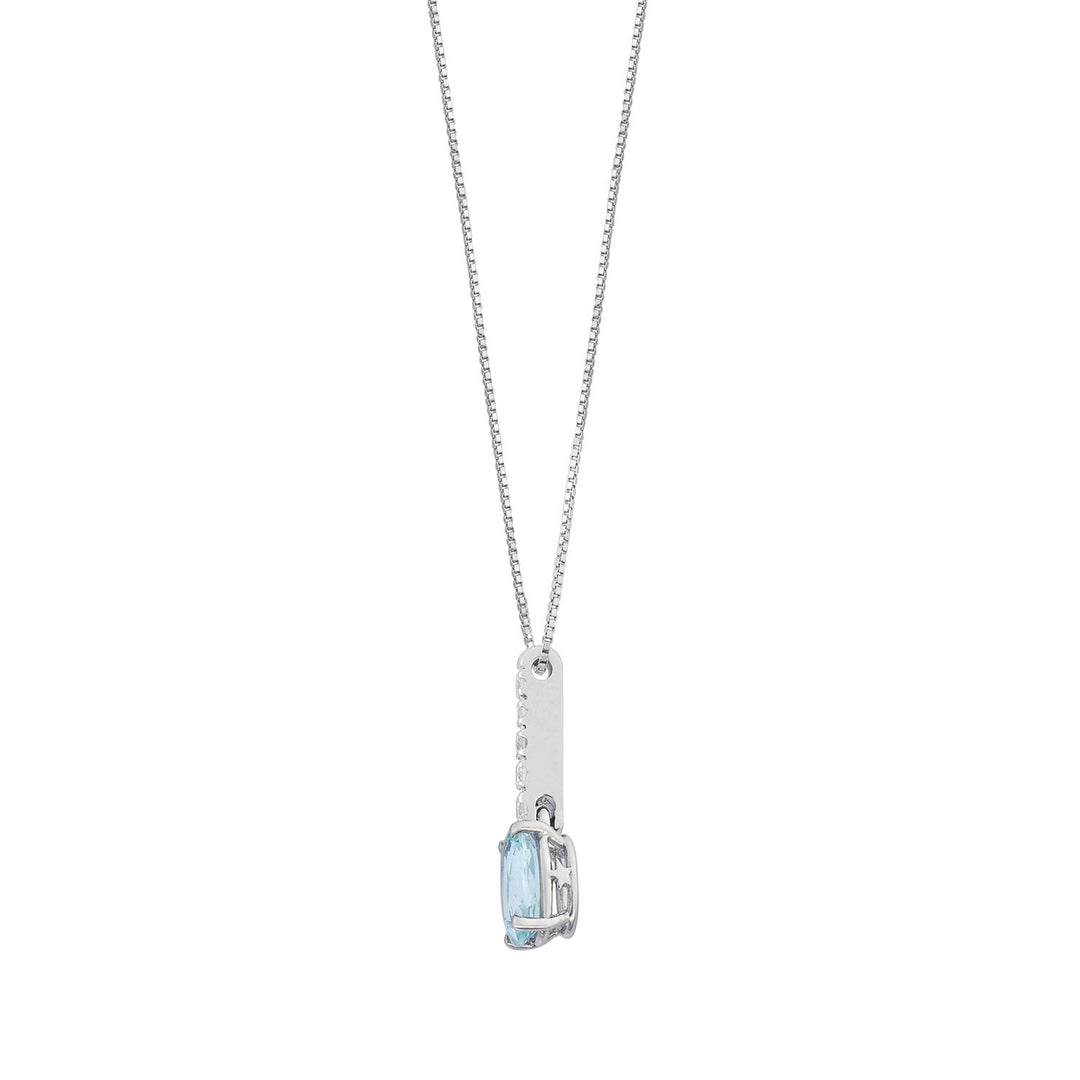 Comete Oval Aquamarine halskæde i guld og diamanter GLQ317