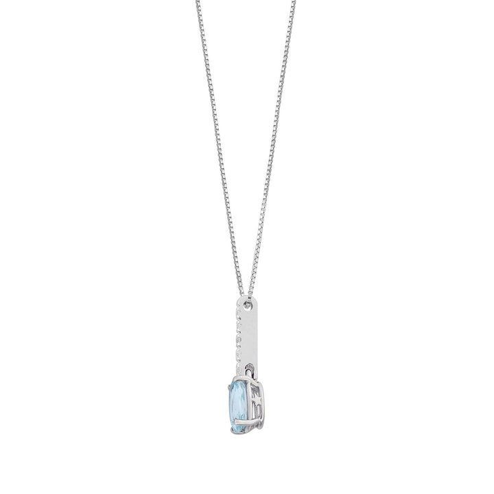 Comete Oval Aquamarine halskæde i guld og diamanter GLQ317
