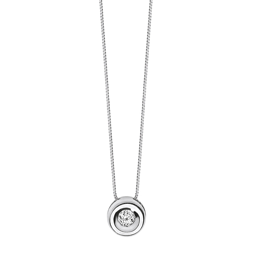 Comete Halskette Runder Lichtpunkt aus Gold und Diamant GLB1416