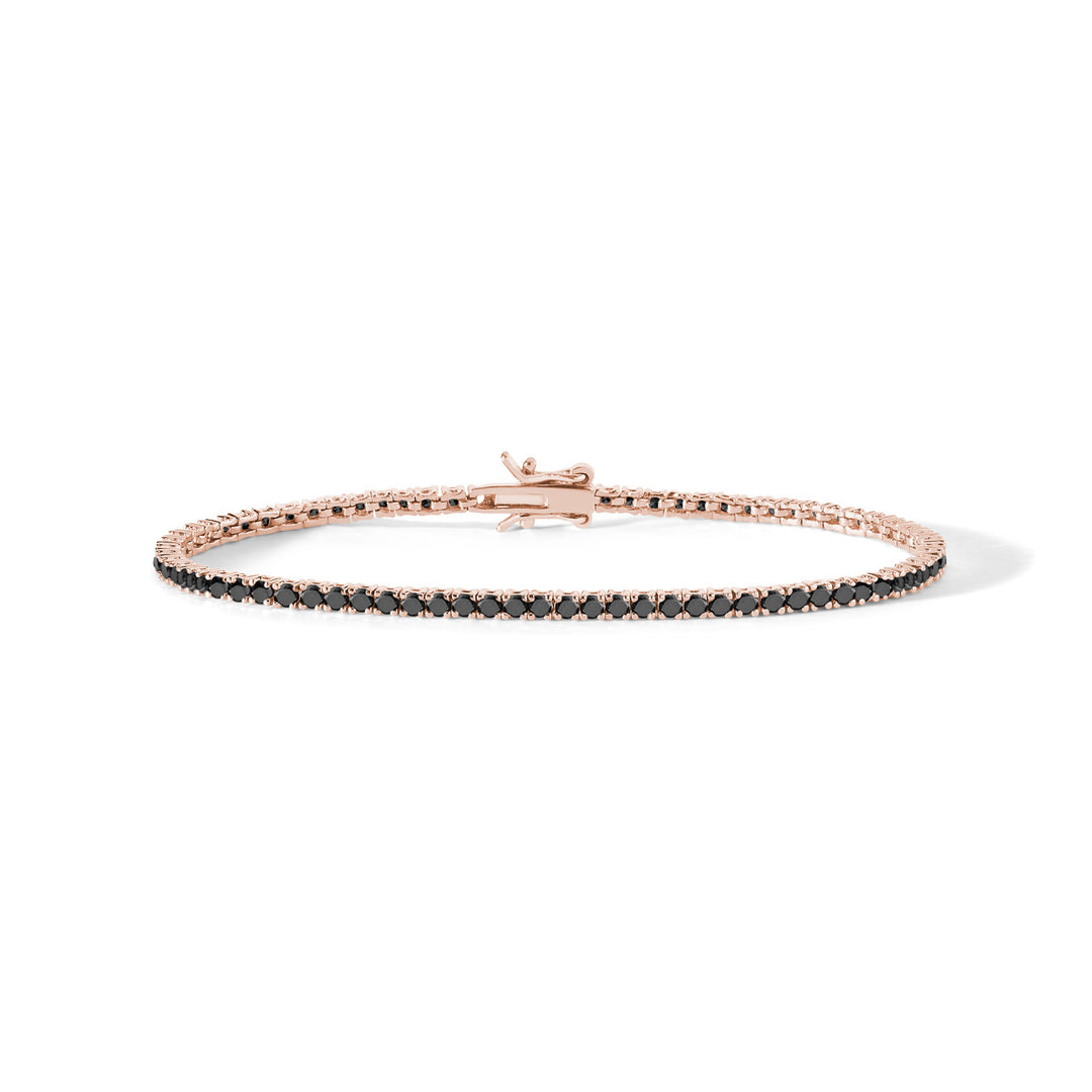 Comete Tennis i 925‰ rosé sølv og sorte zirkoner UBR901M19