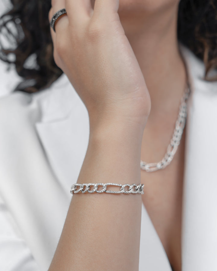 Comete Bracelet in rhodium-plated 925‰ silver, white zircons UBR1290