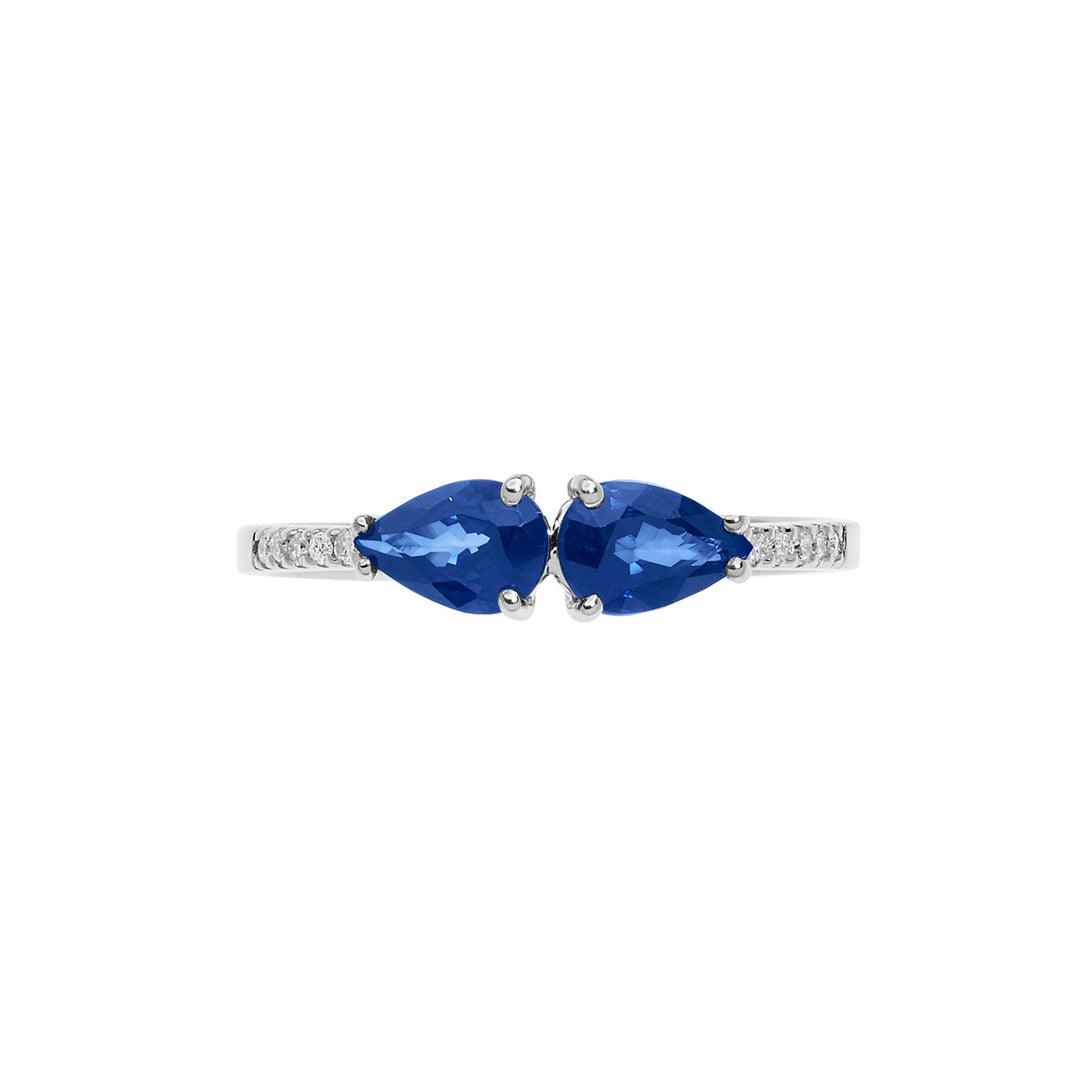 Comete guldring med diamanter og safirer Drop ANB2635