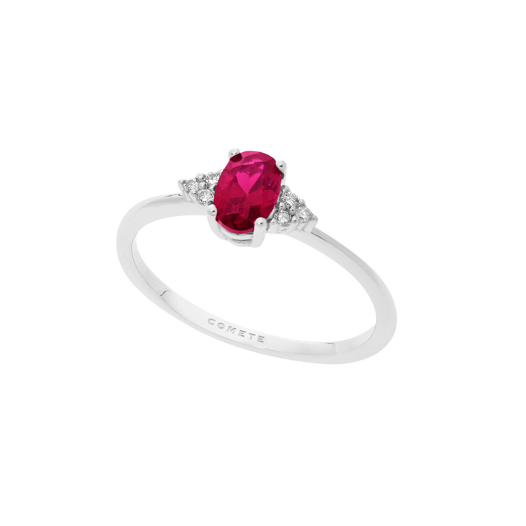 Comete Ring i guld, diamanter og oval rubin ANB2653