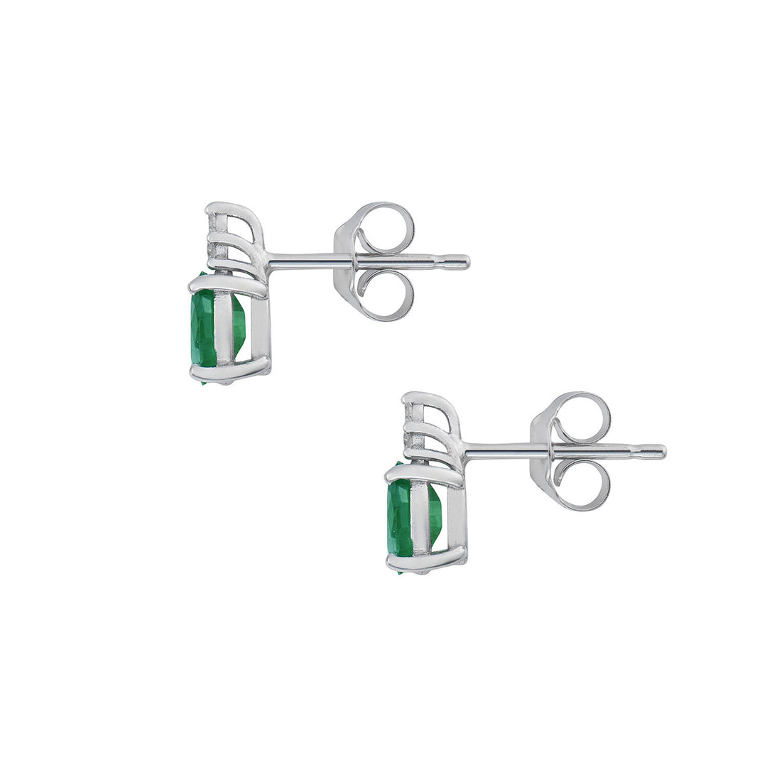 Comete øreringe i guld og hvide diamanter, Oval Emerald ORB1105S3