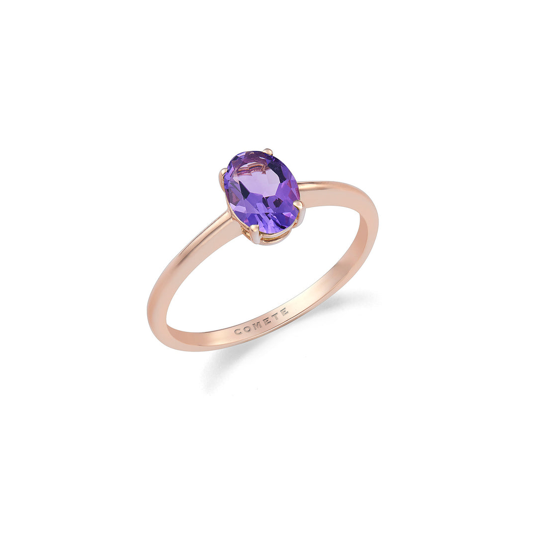 Comete Ring i 750‰ rosa guld og oval ametyst ANB2697