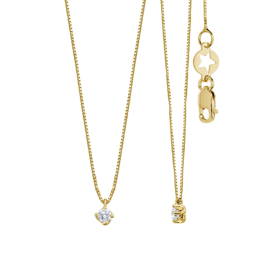 Comete Necklace in 750‰ yellow gold with white diamond GLB1686G
