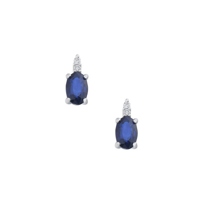 Comete øreringe i guld og hvide diamanter, oval blå safir ORB1103