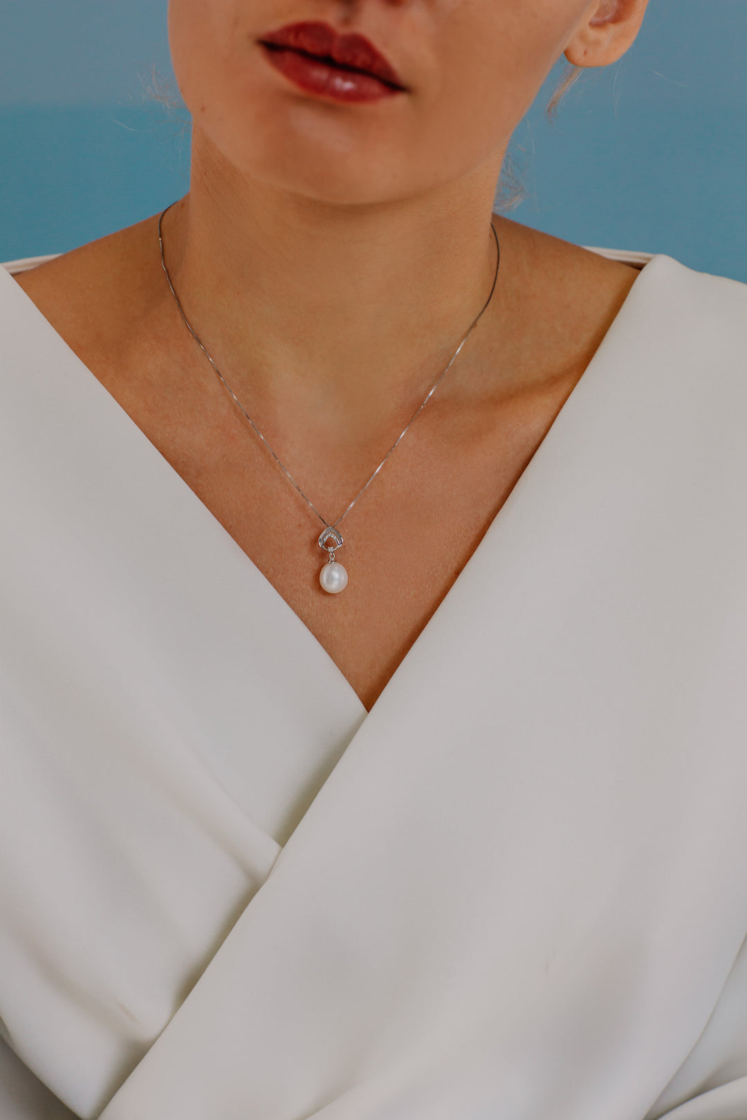 Comete-Halskette mit Perlen aus Gold und Diamanten GLP547