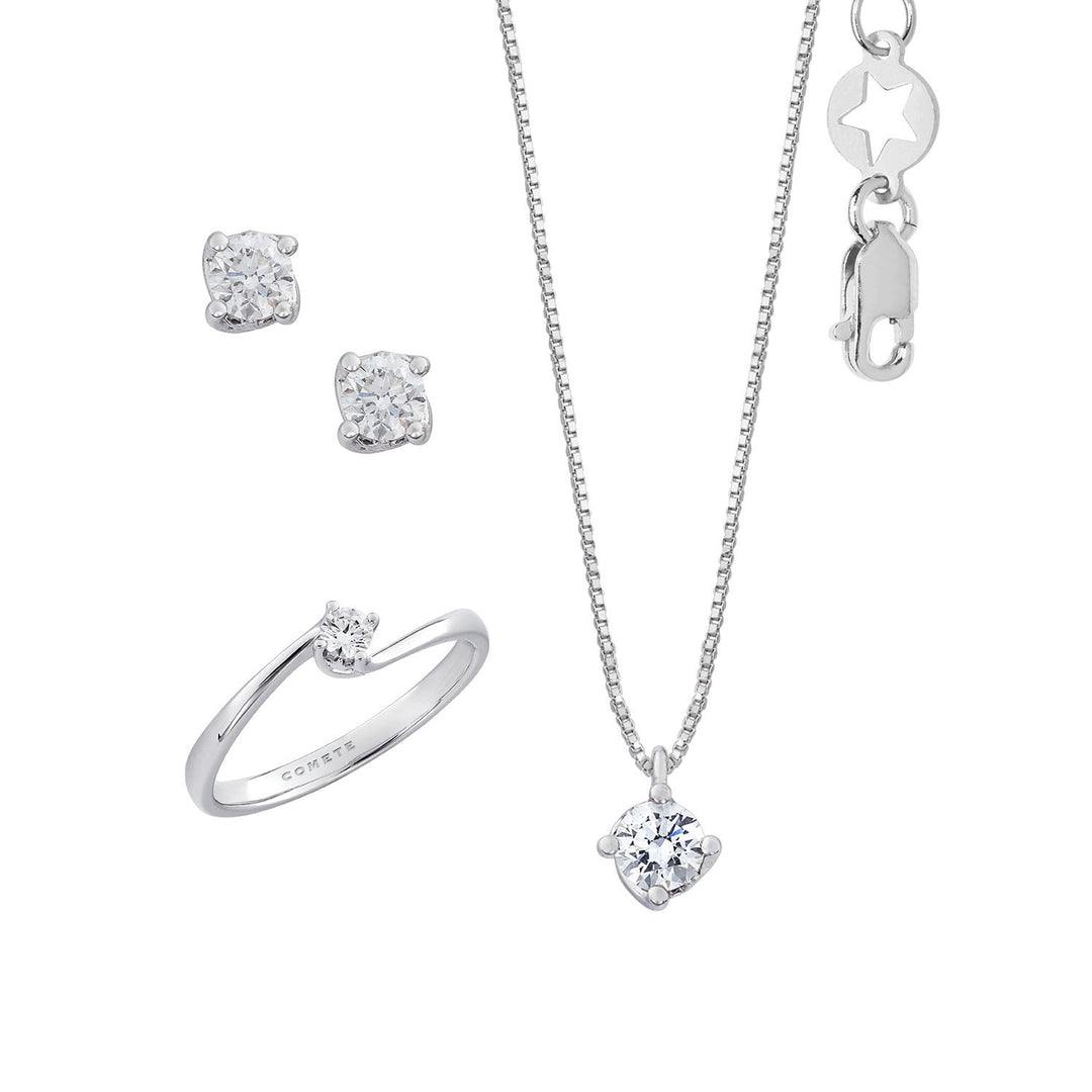 Comete halsband, ring och örhängen i 750‰ guld och vit diamant KIT168627131141