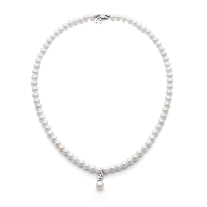 Comete Halsband med pärlor i 750‰ guld och vita diamanter FWQ382