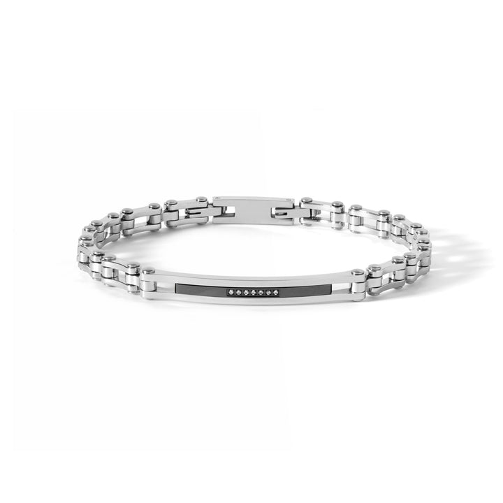 Comete armbånd i sort PVD stål og zirkoner UBR662N