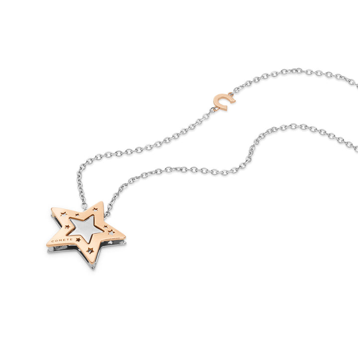 Comete-Halskette aus Weiß- und Roségold mit Diamanten GLB1447
