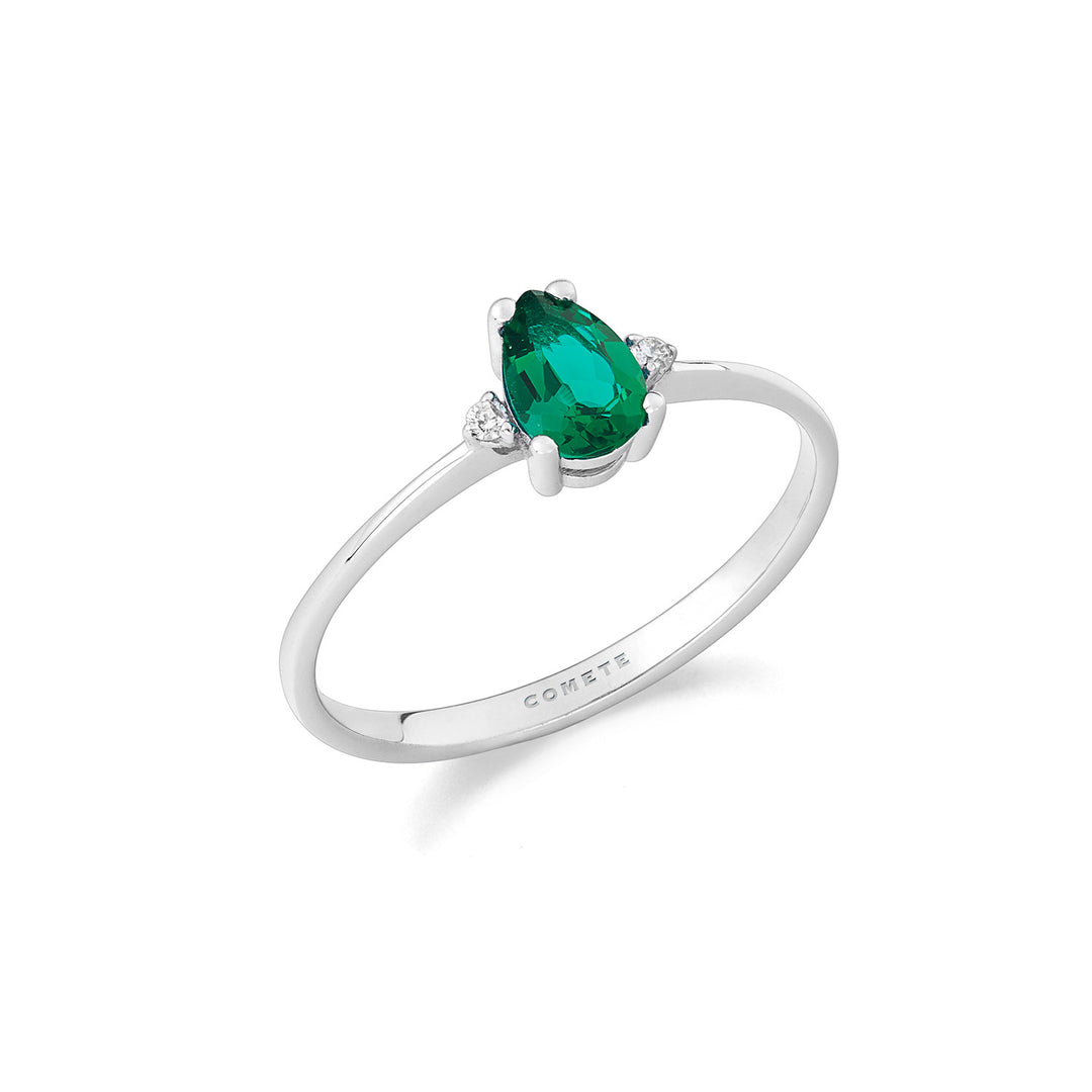 Comete Ring i 750 ‰ guld, diamanter og smaragdfald ANB2711