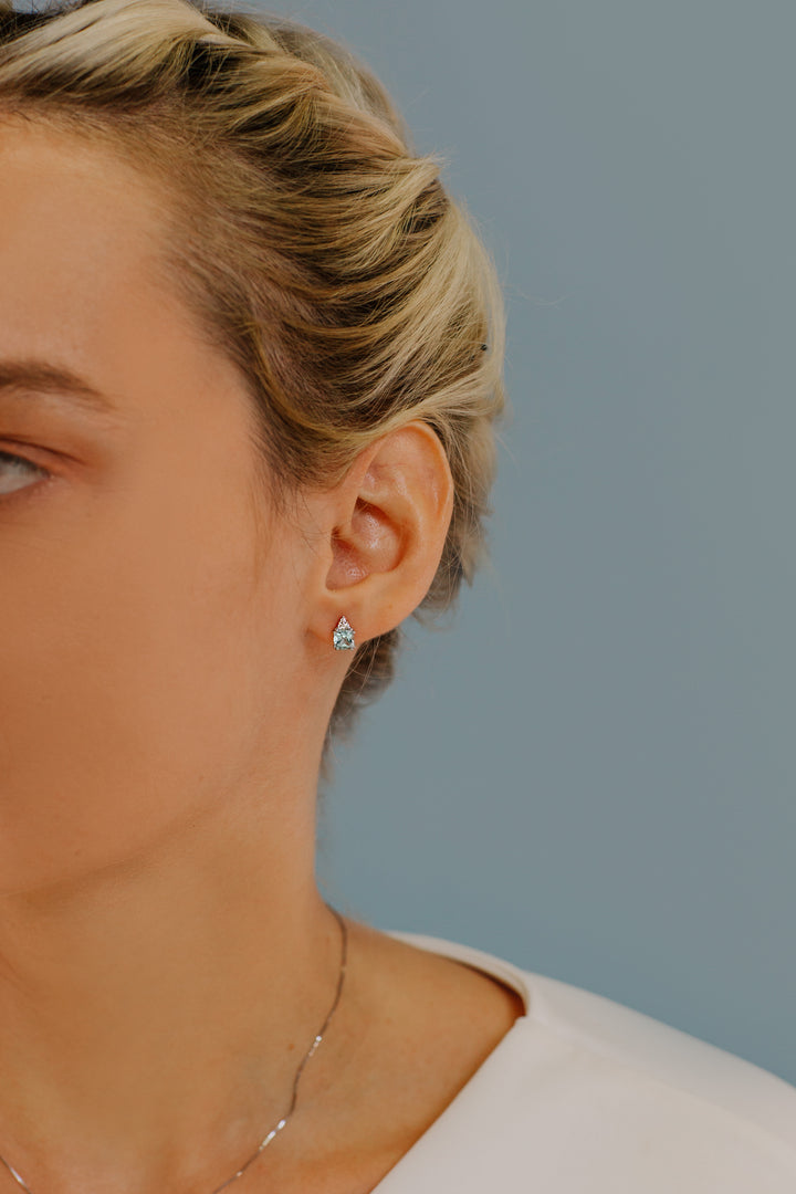 Comete øreringe i guld, diamanter og akvamarin, gammelt snit ORQ244