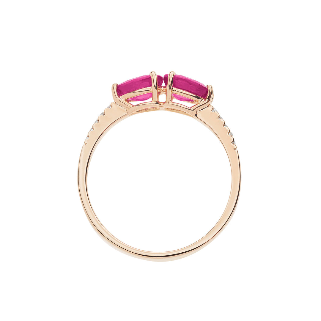 Comete Ring i rosa guld med diamanter og rubiner drop ANB2636