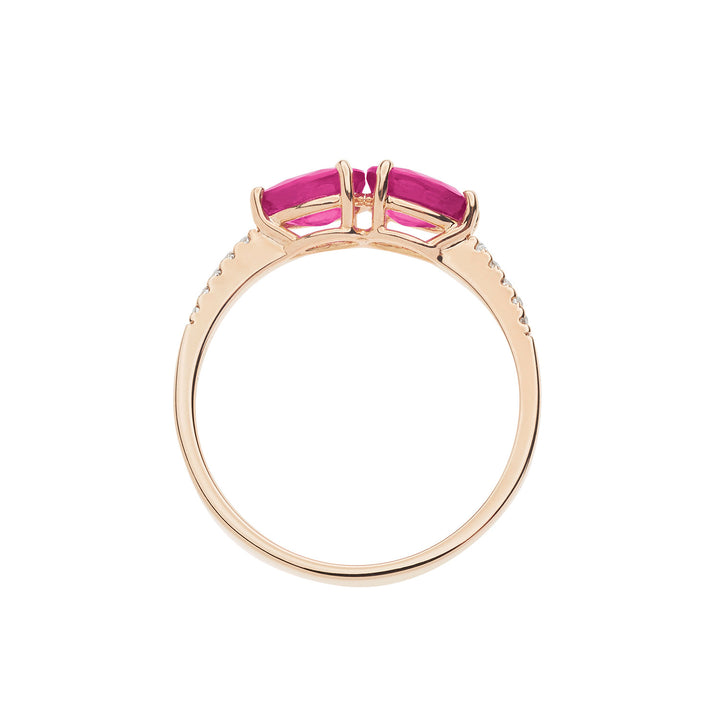 Comete Ring i rosa guld med diamanter og rubiner drop ANB2636