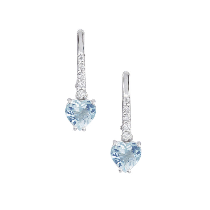 Comete Aquamarine Hjerteøreringe i guld og hvide diamanter ORQ279