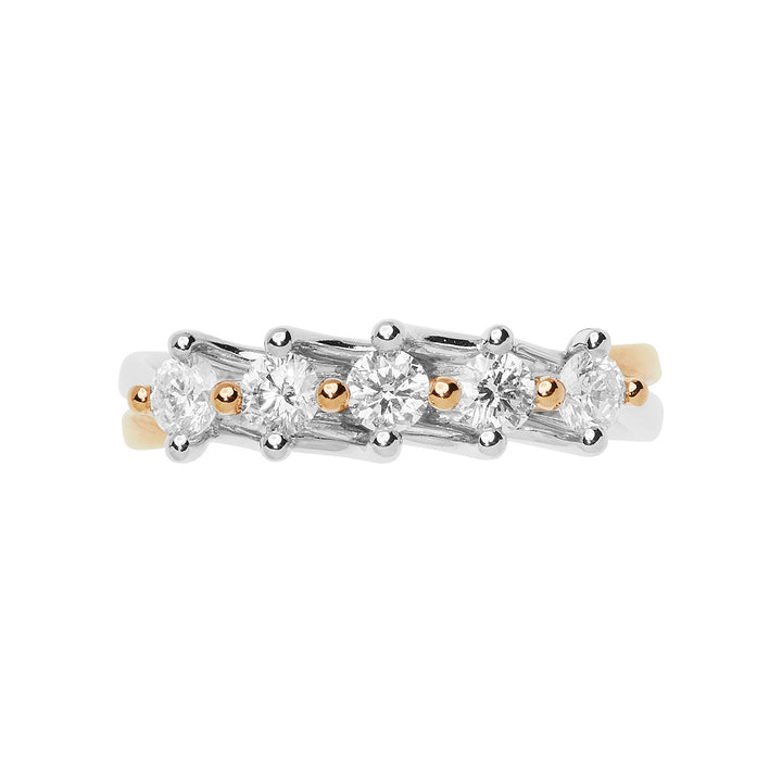 Comete Ring i pink og hvidguld med diamanter ANB2660