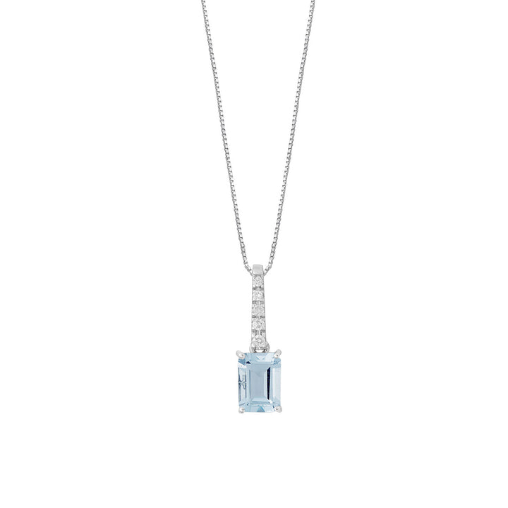 Comete Octagonal Aquamarine halskæde i guld og diamanter GLQ318