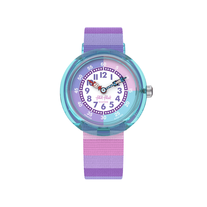 Flik Flak orologio STRIPY PURPLE Organized Chaos 32mm FBNP225 - Capodagli 1937