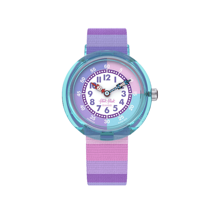 Flik Flak orologio STRIPY PURPLE Organized Chaos 32mm FBNP225 - Capodagli 1937