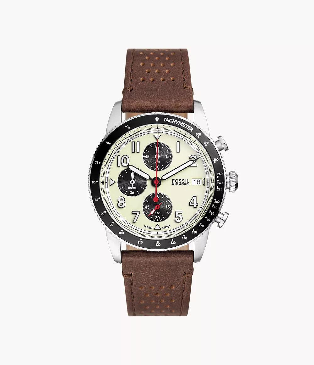 Fossil orologio Sport Tourer Chrono 42mm crema quarzo acciaio FS6042 - Capodagli 1937