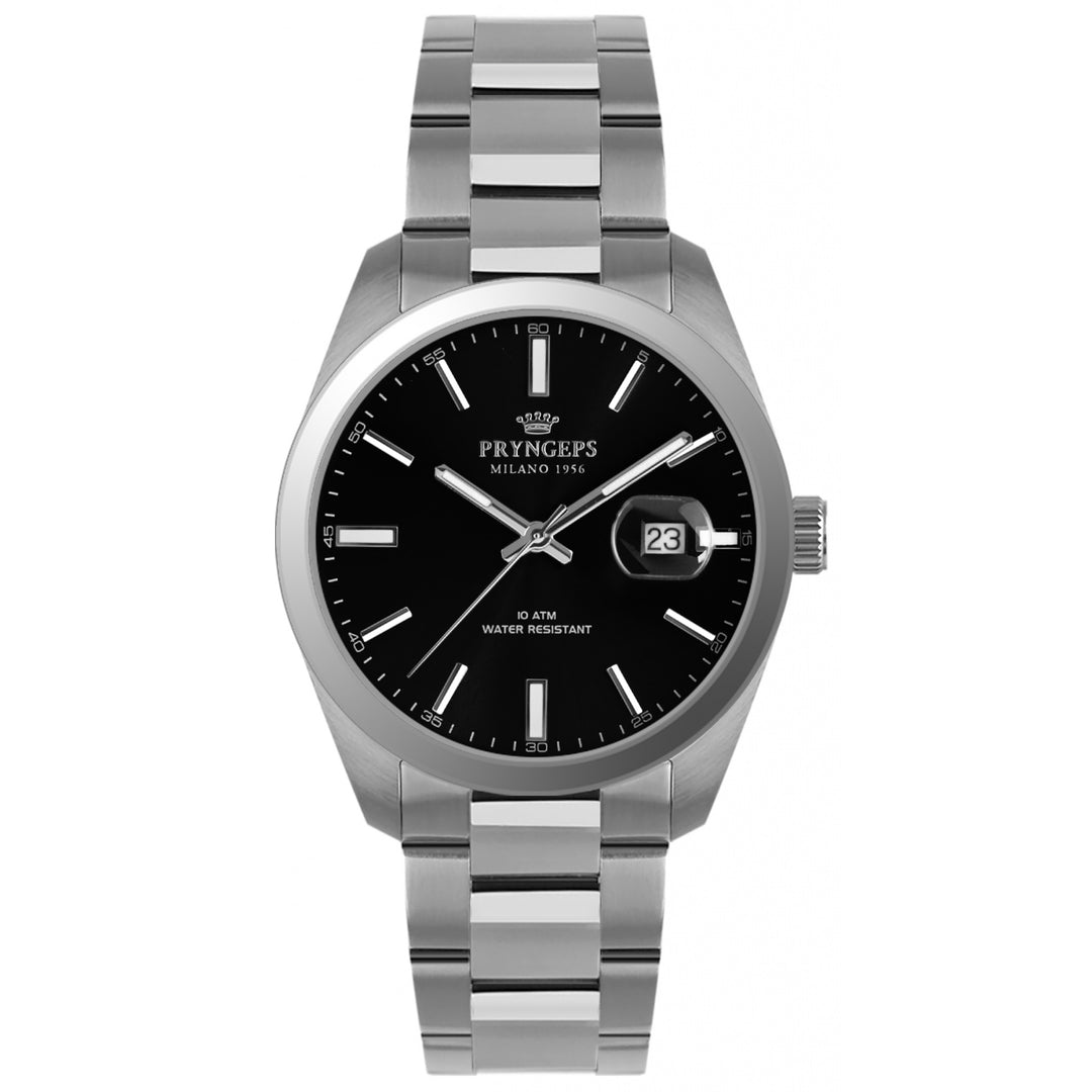 Pryngps Turin 39mm sort kvarts stål A1071 NE