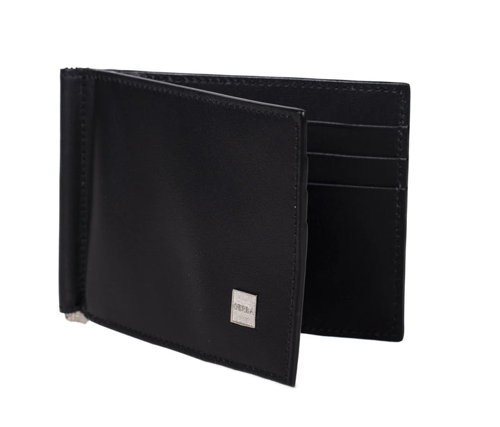 Gerba Euro holder in full grain calfskin and Gerba logo in GB002 BLACK silver