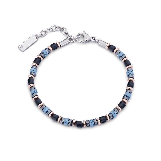 Comets Divine Gift Halsketten- und Armbandset aus Stahl, Hämatit, Lavastein und Diamant KITGVSFERE