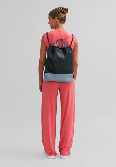 DUDU Damen-Reiserucksack aus Leder, modische Sporttasche mit Kordelzug und dünnen Schultergurten aus Leder