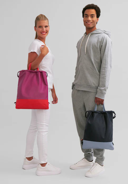 DUDU Damen-Reiserucksack aus Leder, modische Sporttasche mit Kordelzug und dünnen Schultergurten aus Leder