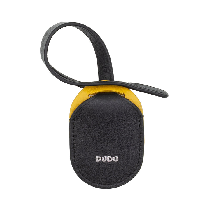 DUDU-Hülle für Apple AirTag mit Riemen aus farbigem Echtleder, ideal für Tasche, Rucksack, Koffer und Zubehör