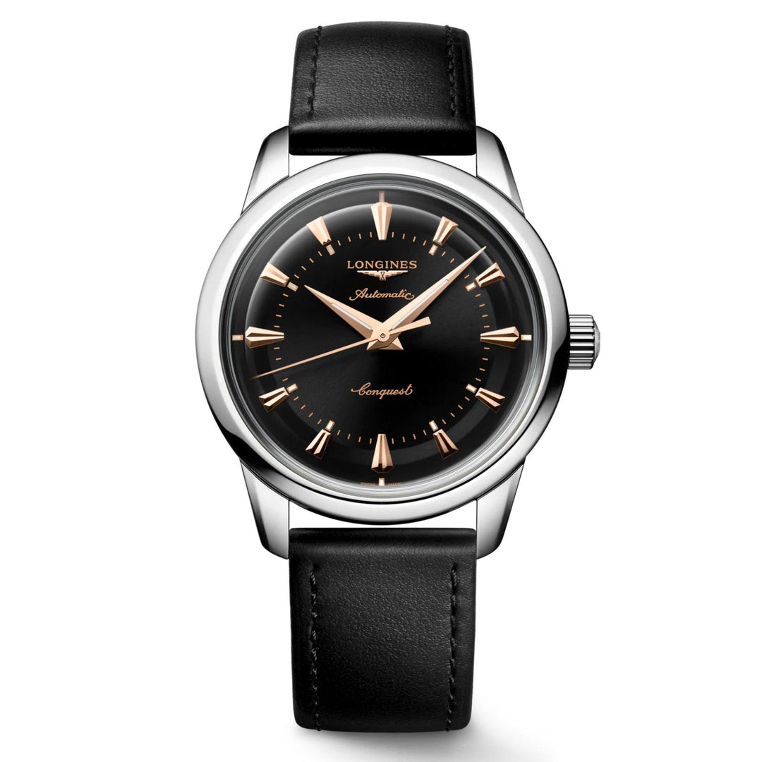 Longines orologio Conquest Heritage 38mm nero automatico acciaio L1.649.4.52.2 - Capodagli 1937