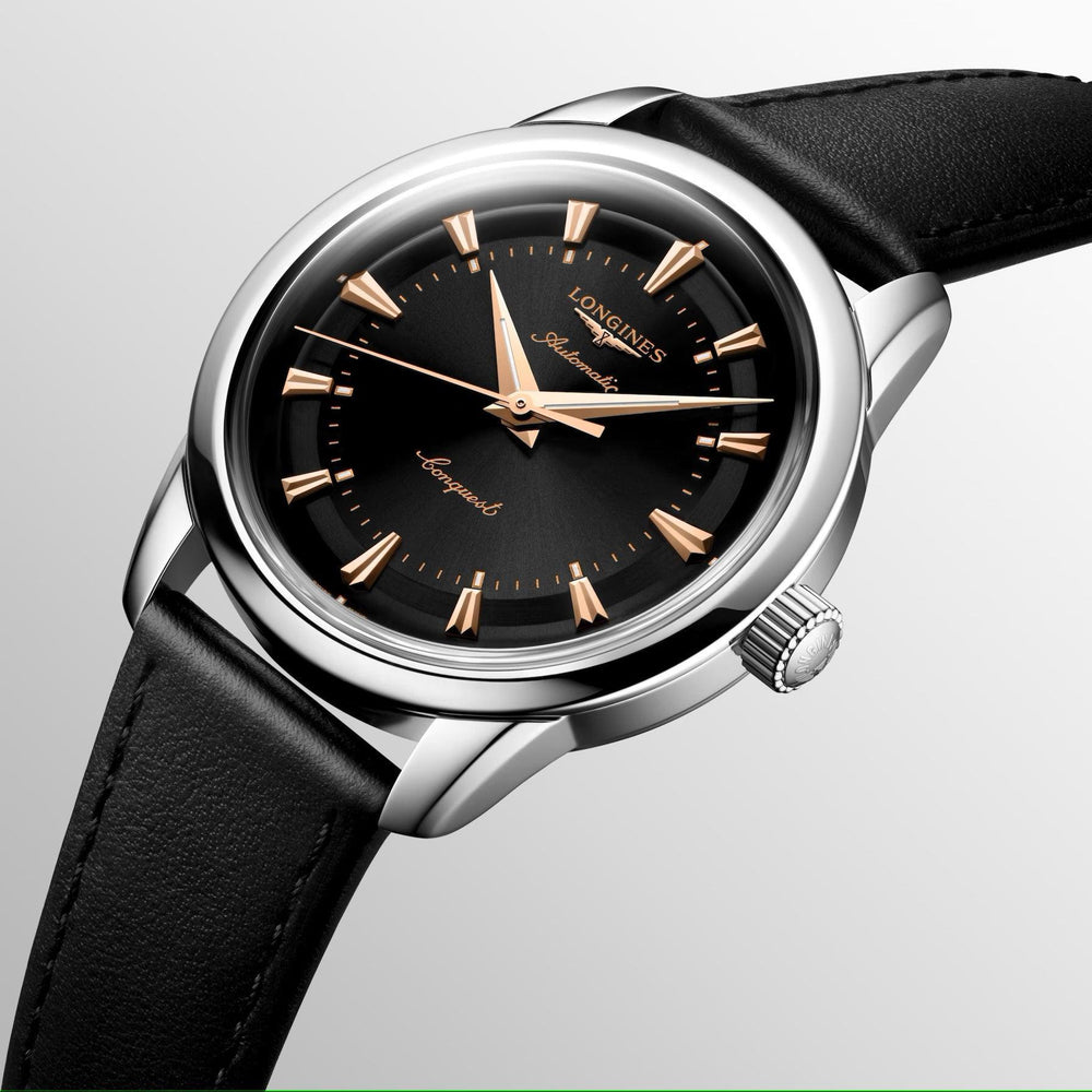 Longines orologio Conquest Heritage 38mm nero automatico acciaio L1.649.4.52.2 - Capodagli 1937