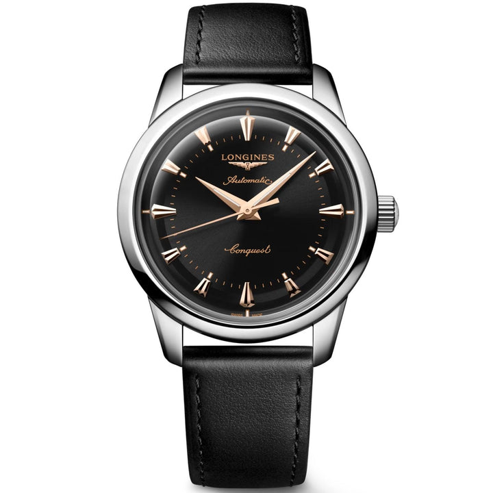 Longines orologio Conquest Heritage 40mm nero automatico acciaio L1.650.4.52.2 - Capodagli 1937