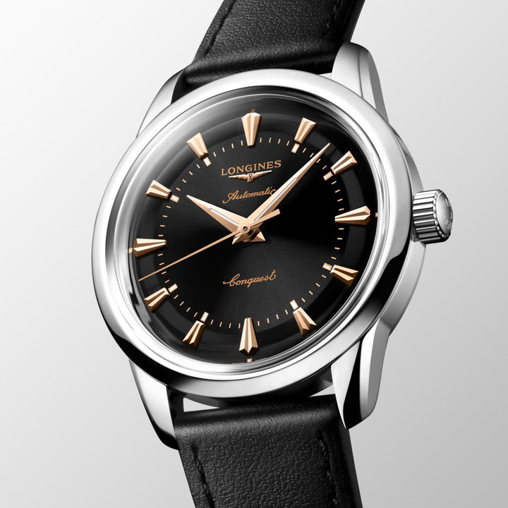 Longines orologio Conquest Heritage 40mm nero automatico acciaio L1.650.4.52.2 - Capodagli 1937