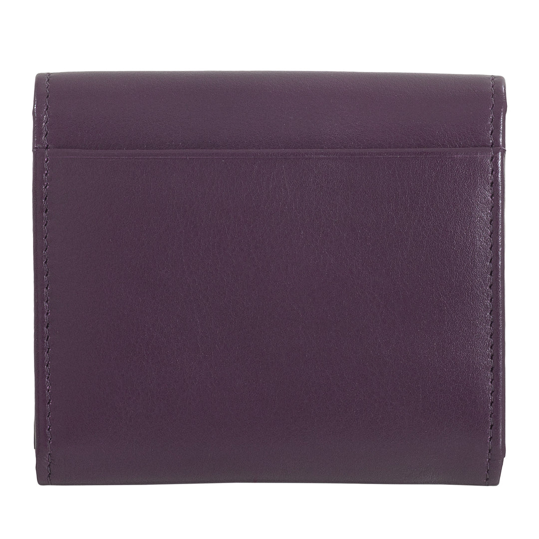 Dudu Mini Women's Slim Portfolio i Vera læder med lynlåsholder, lukning af knap, kompakt farvede tegnebøger
