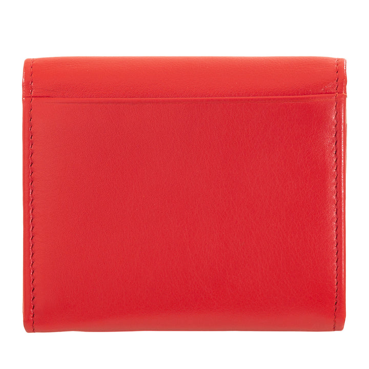 Dudu Mini Women's Slim Portfolio i Vera læder med lynlåsholder, lukning af knap, kompakt farvede tegnebøger