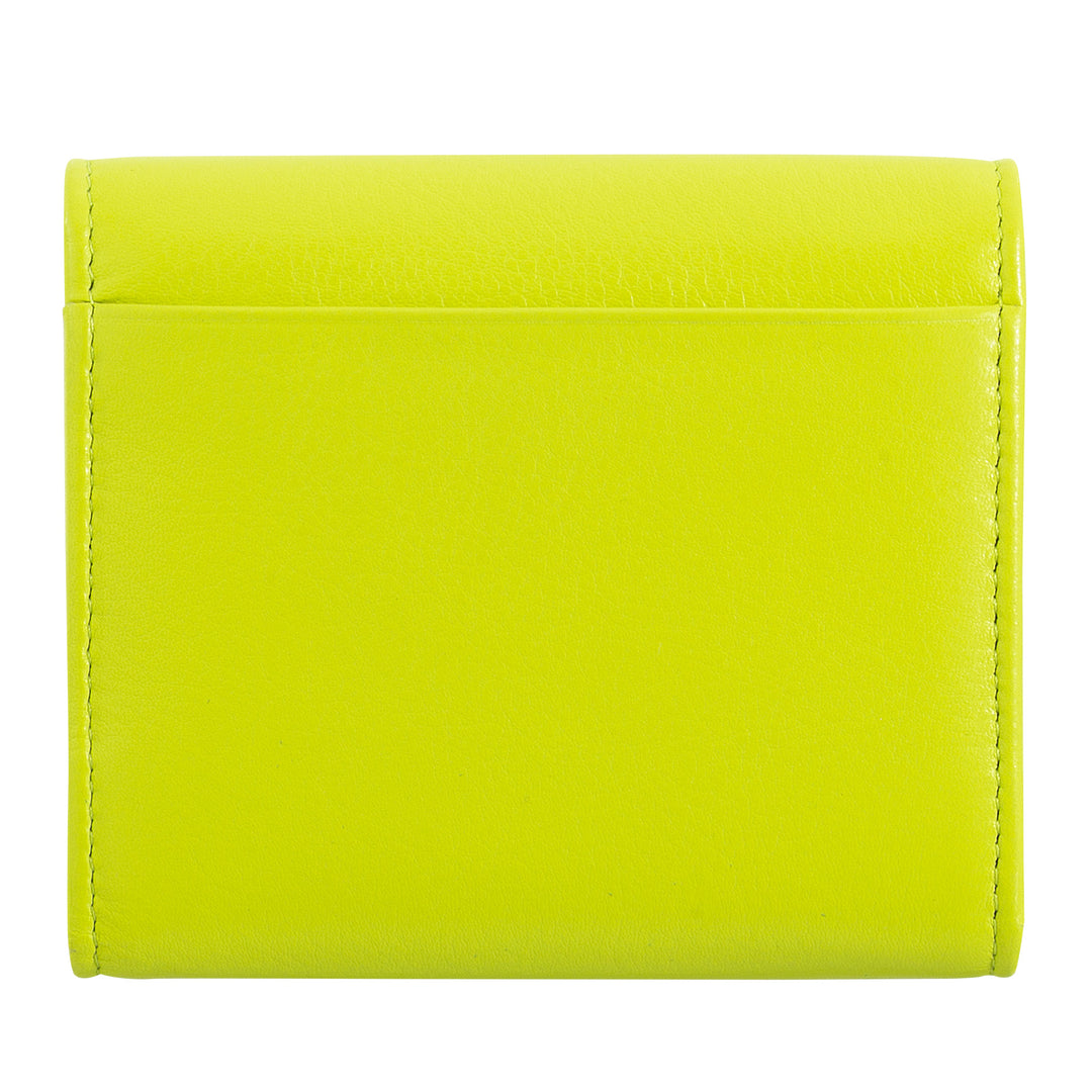 Dudu Mini Women's Slim Portfolio i Vera læder med lynlåsholder, lukning af knap, kompakt farvede tegnebøger
